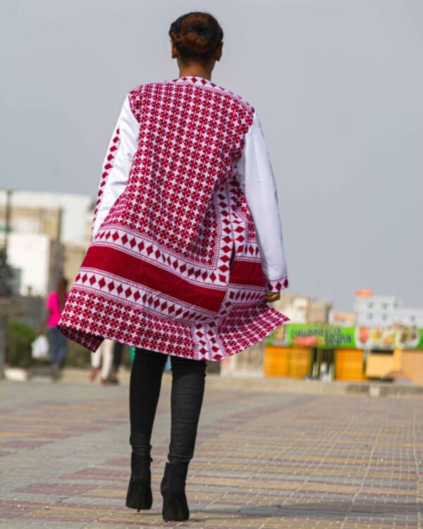 Manteau shimani motif plus rouge-2