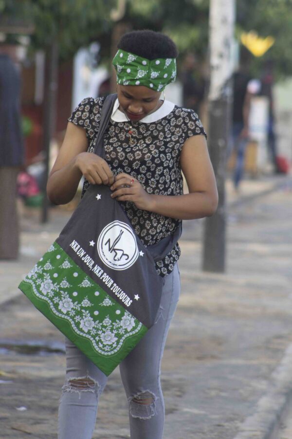 Tote bag-+ headband vert imprimé-2