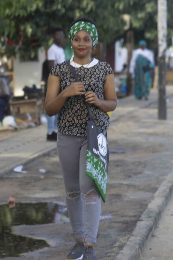 Tote bag-+ headband vert imprimé-3