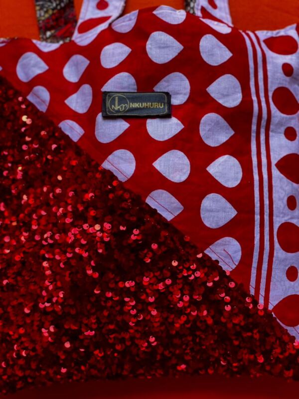 Tote bag réversible shiromani + wax rouge imprimé-1