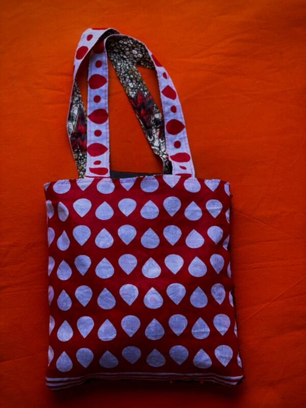Tote bag réversible shiromani + wax rouge imprimé-3