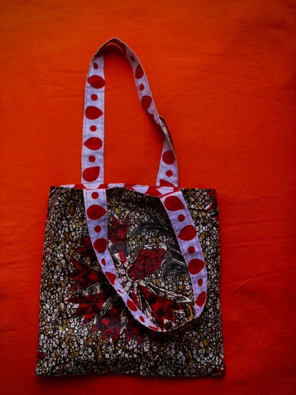 Tote bag réversible shiromani + wax rouge imprimé-5