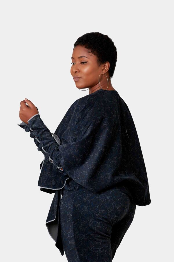 Cape a lacet col v + slim + manchon couvre bras-2